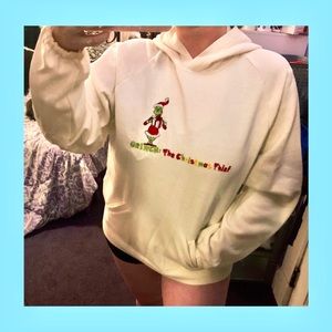 DR SEUSS THE GRINCH HOODED SWEATSHIRT NEW WITH TAGS IVORY
